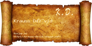 Krauss Dávid névjegykártya